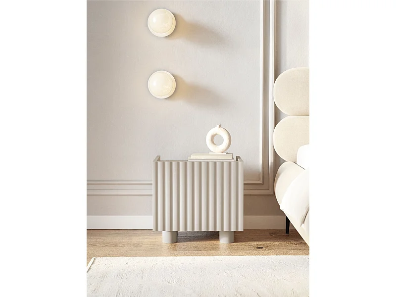 Nachttisch - Greige - 48 cm - FIORRA