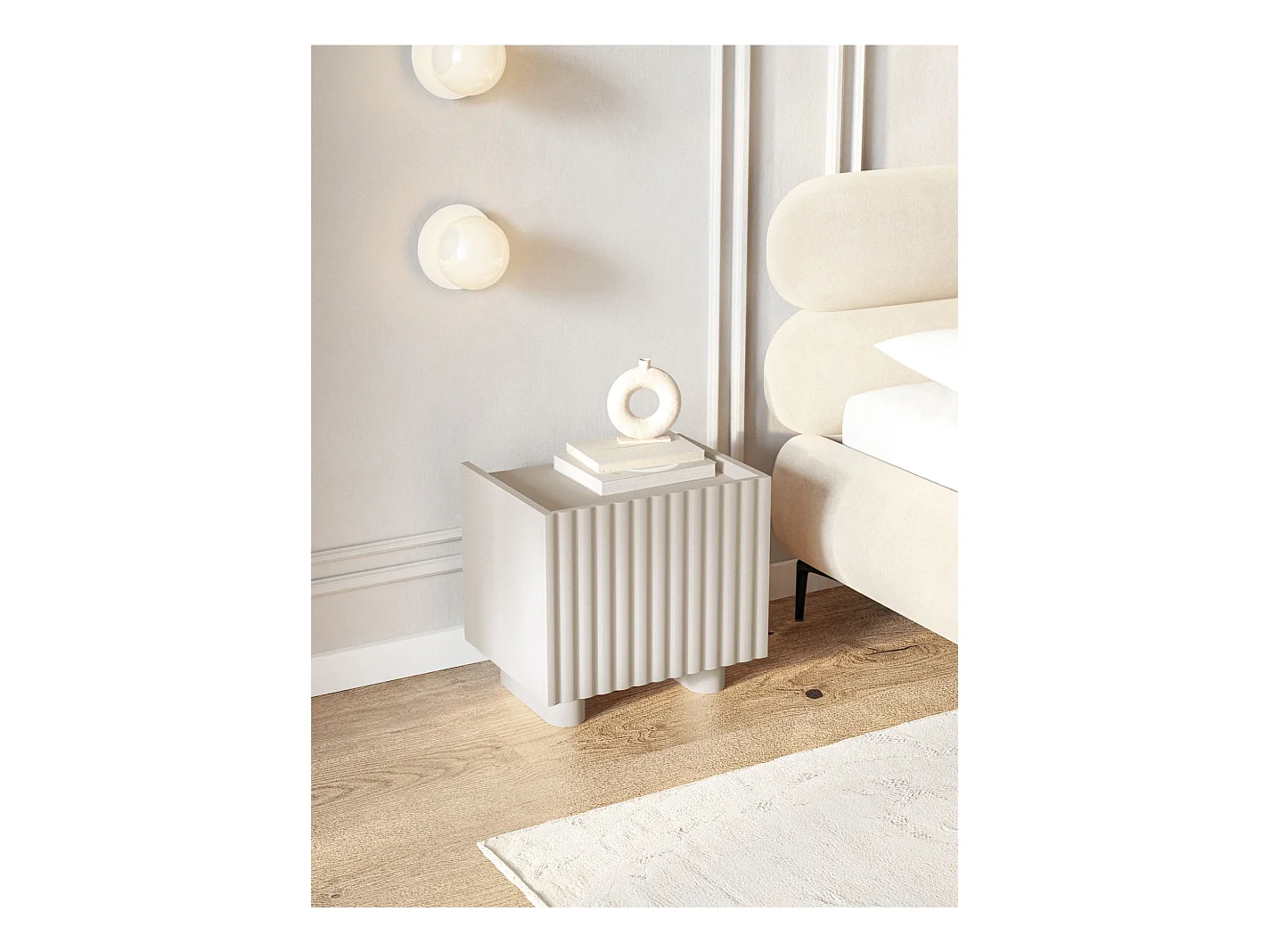 Nachttisch - Greige - 48 cm - FIORRA