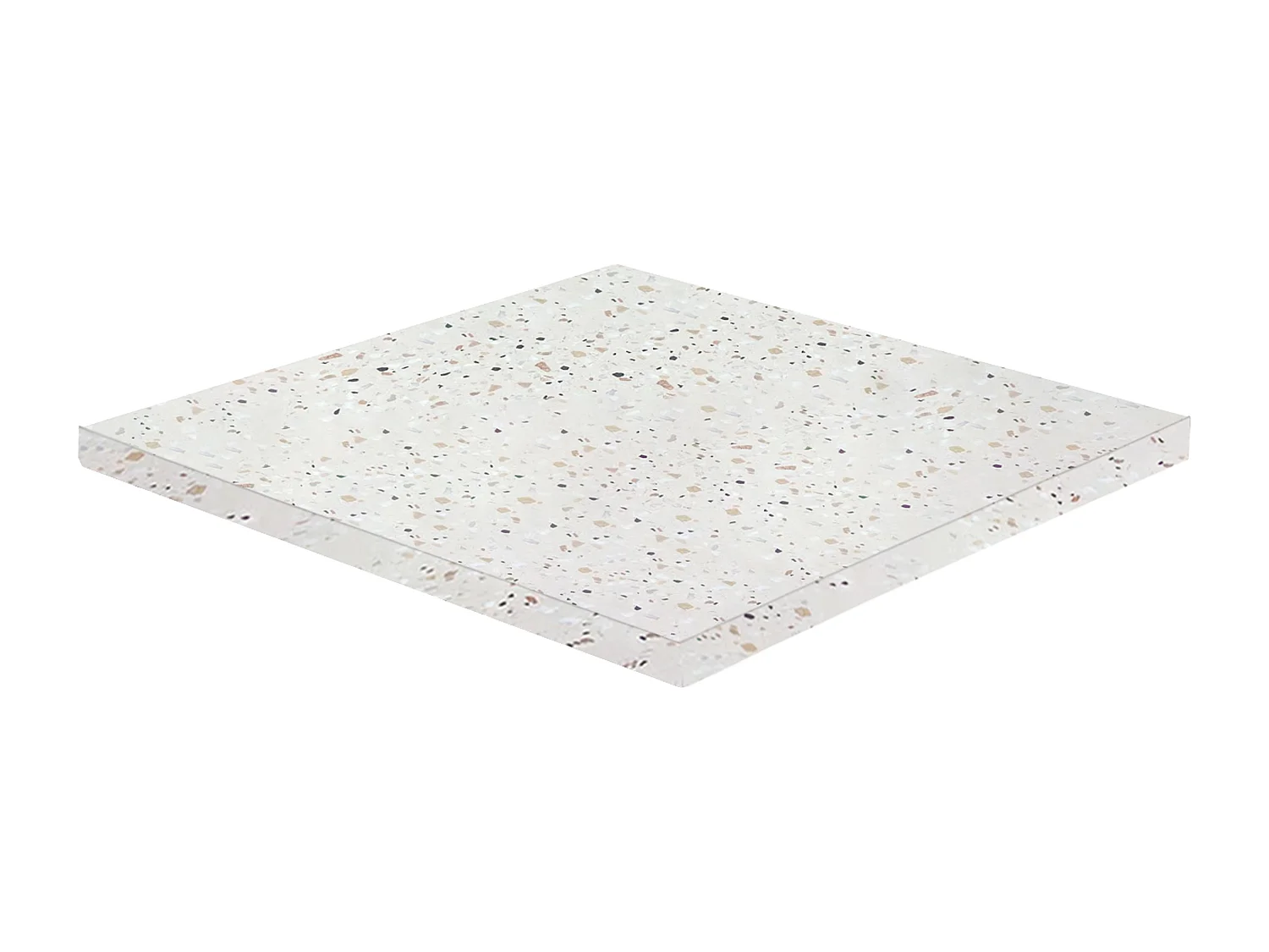 Table à manger carrée 60 cm pied blanc et revêtement marbre blanc