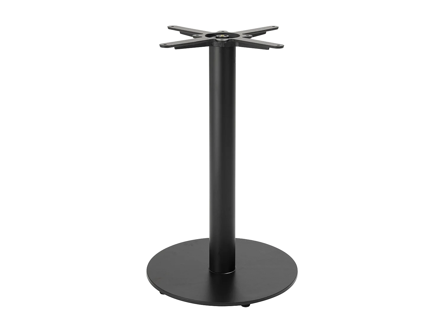 Table à manger carrée 60 cm pied noir et revêtement béton gris