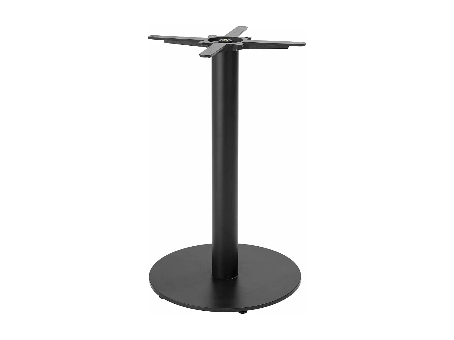 Table à manger carrée 60 cm pied noir et revêtement bois foncé