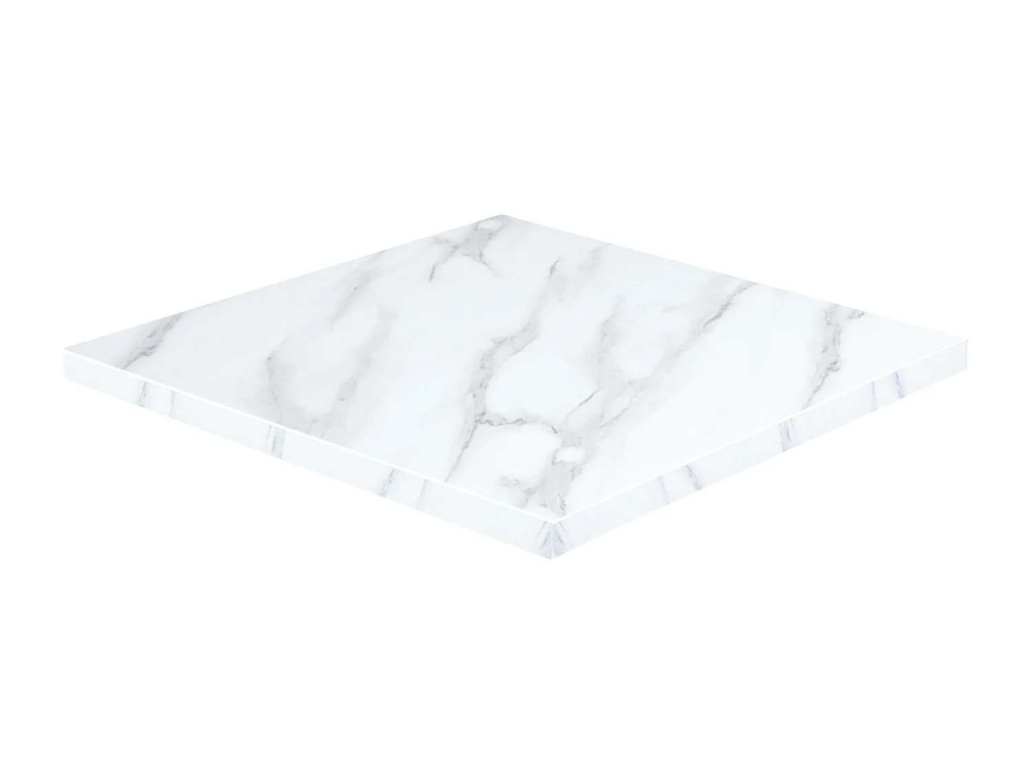 Tafel vierkant 60 cm zwart onderstel en wit marmeren bekleding