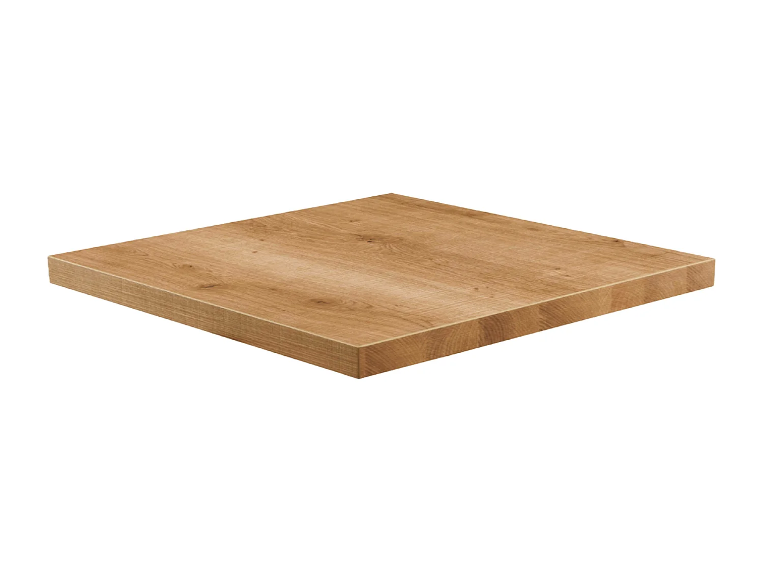 Table à manger carrée 60 cm pied blanc et revêtement bois clair