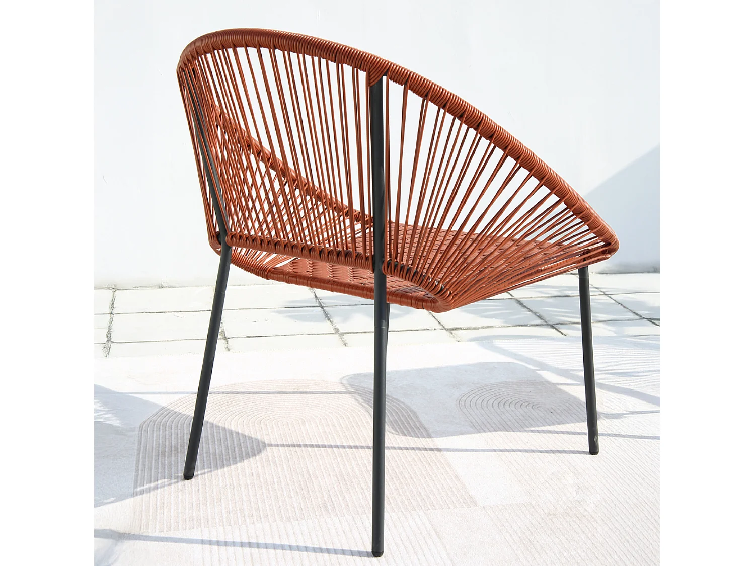 Conjunto de jardín de 2 plazas con mesa terracota ACAPULCO