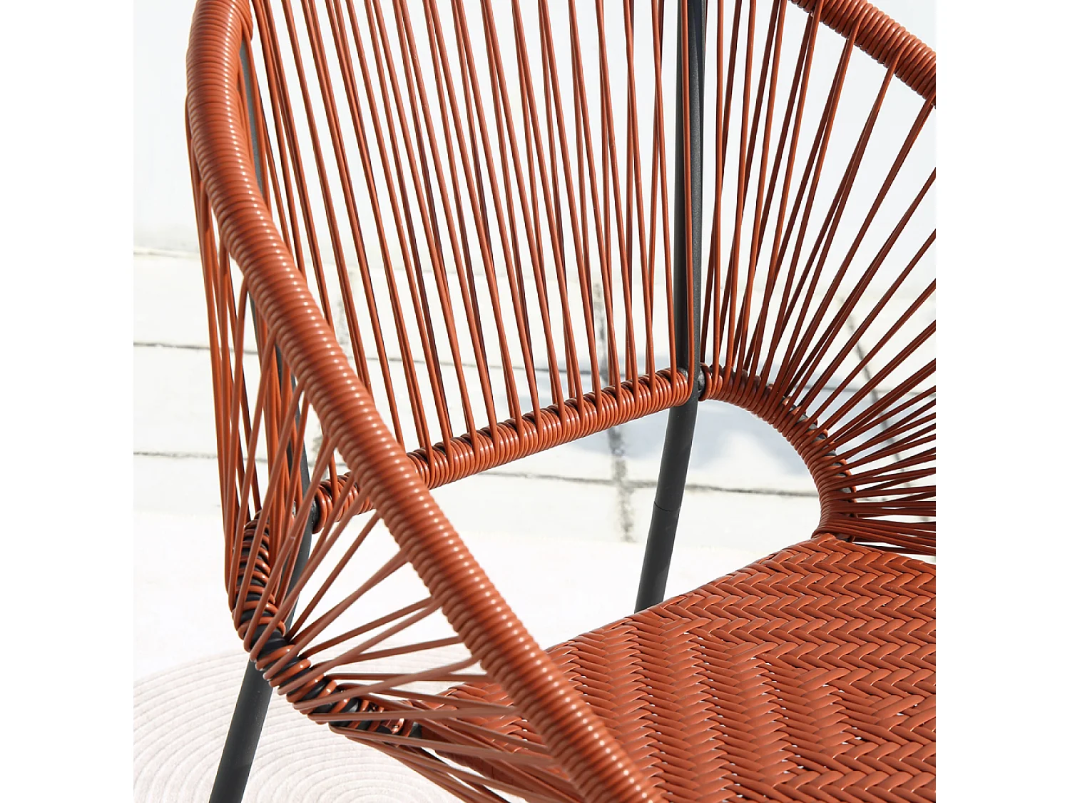 Salon de jardin 2 places avec table terracotta ACAPULCO