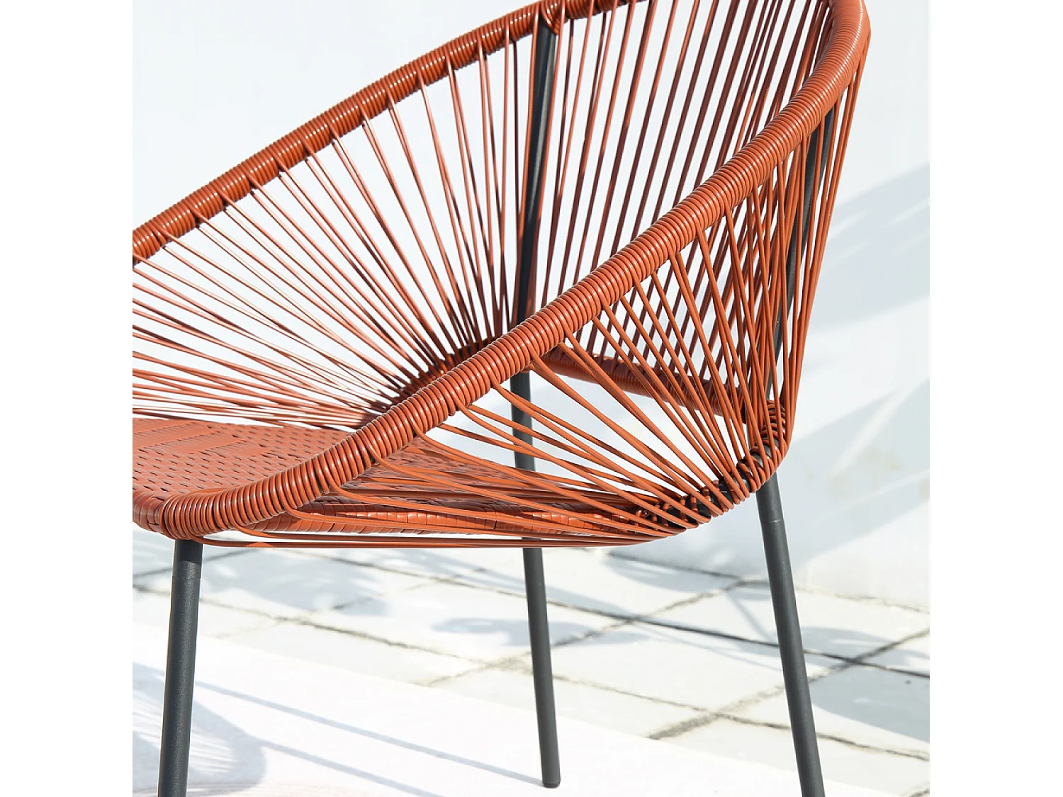 Salon de jardin 2 places avec table terracotta ACAPULCO