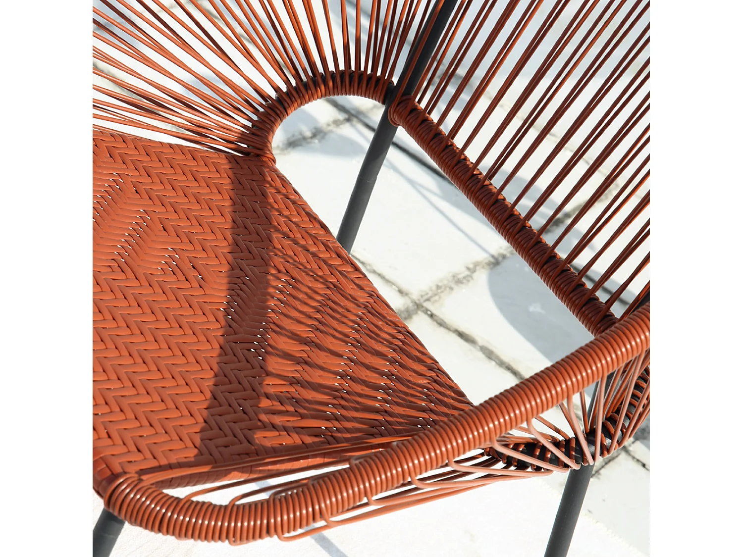 Salon de jardin 2 places avec table terracotta ACAPULCO