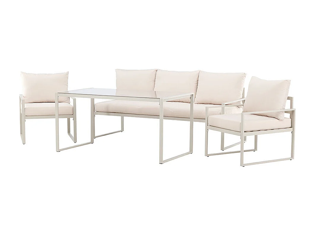 Ensemble canapé fauteuils et table de jardin Catania