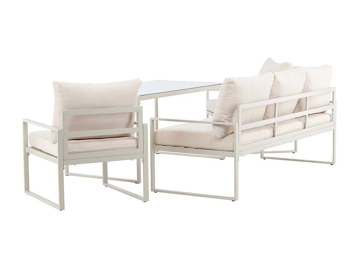 Ensemble canapé fauteuils et table de jardin Catania