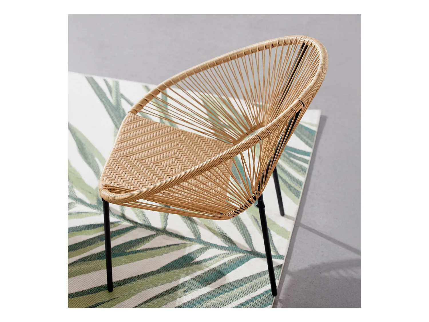 Salon de jardin 2 places avec table naturel ACAPULCO