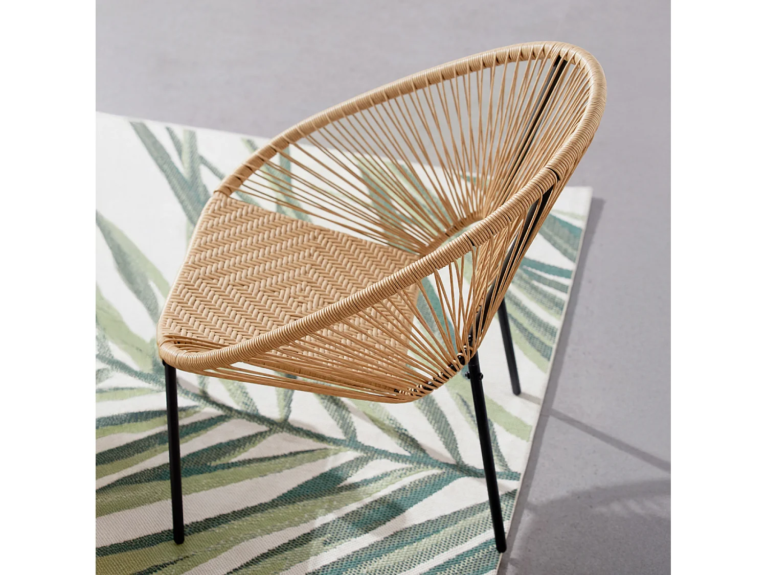 Salon de jardin 2 places avec table naturel ACAPULCO