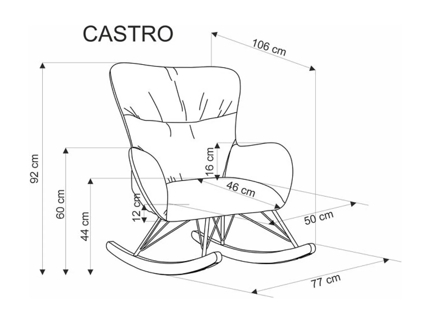 Fauteuil à bascule Castro/verte