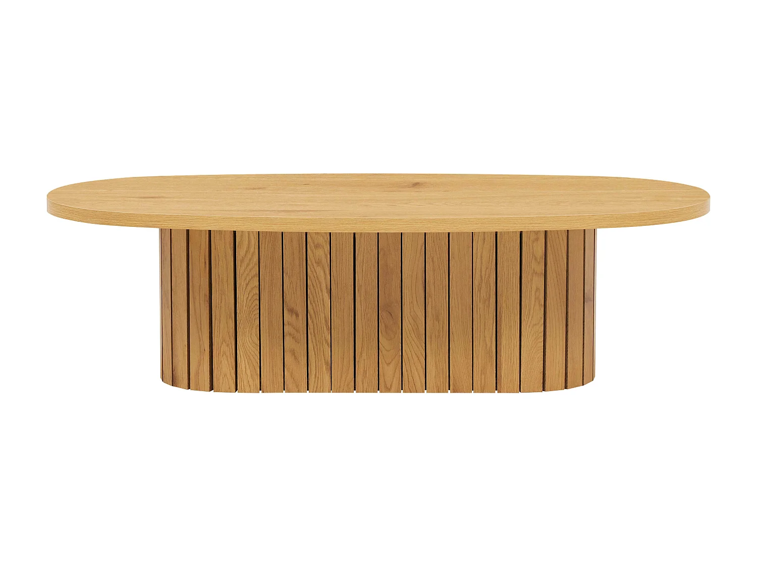 Table basse ovale en mélaminé bois