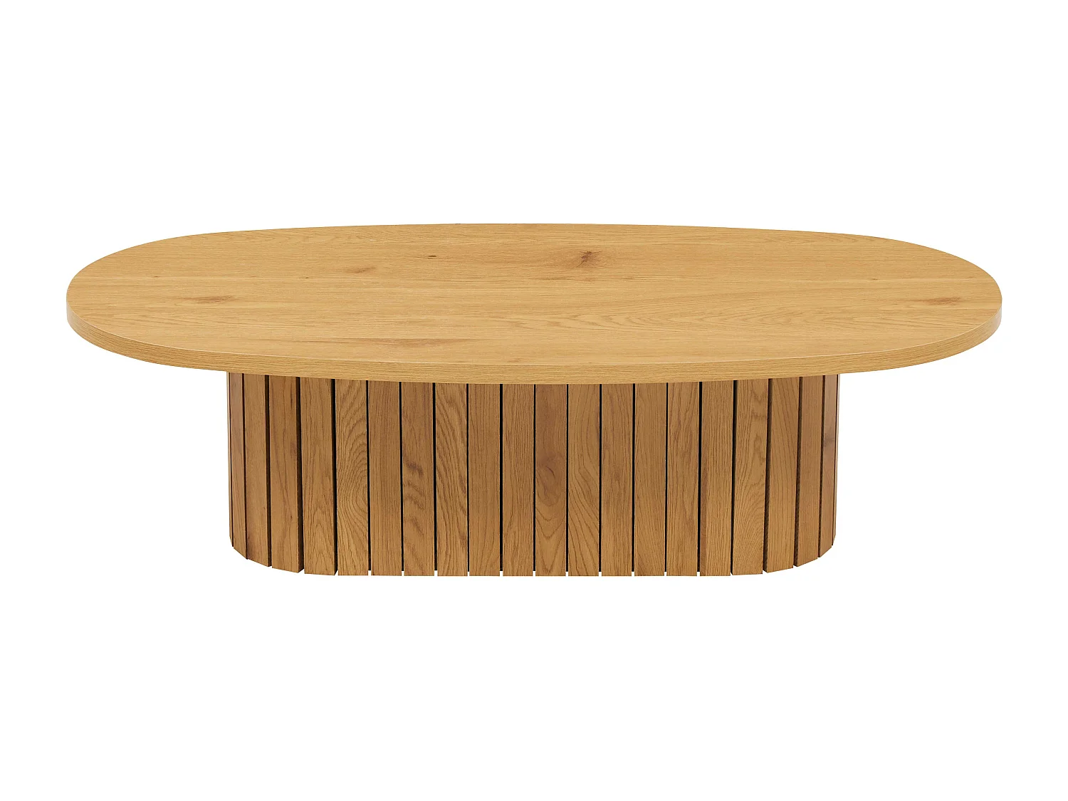 Table basse ovale en mélaminé bois