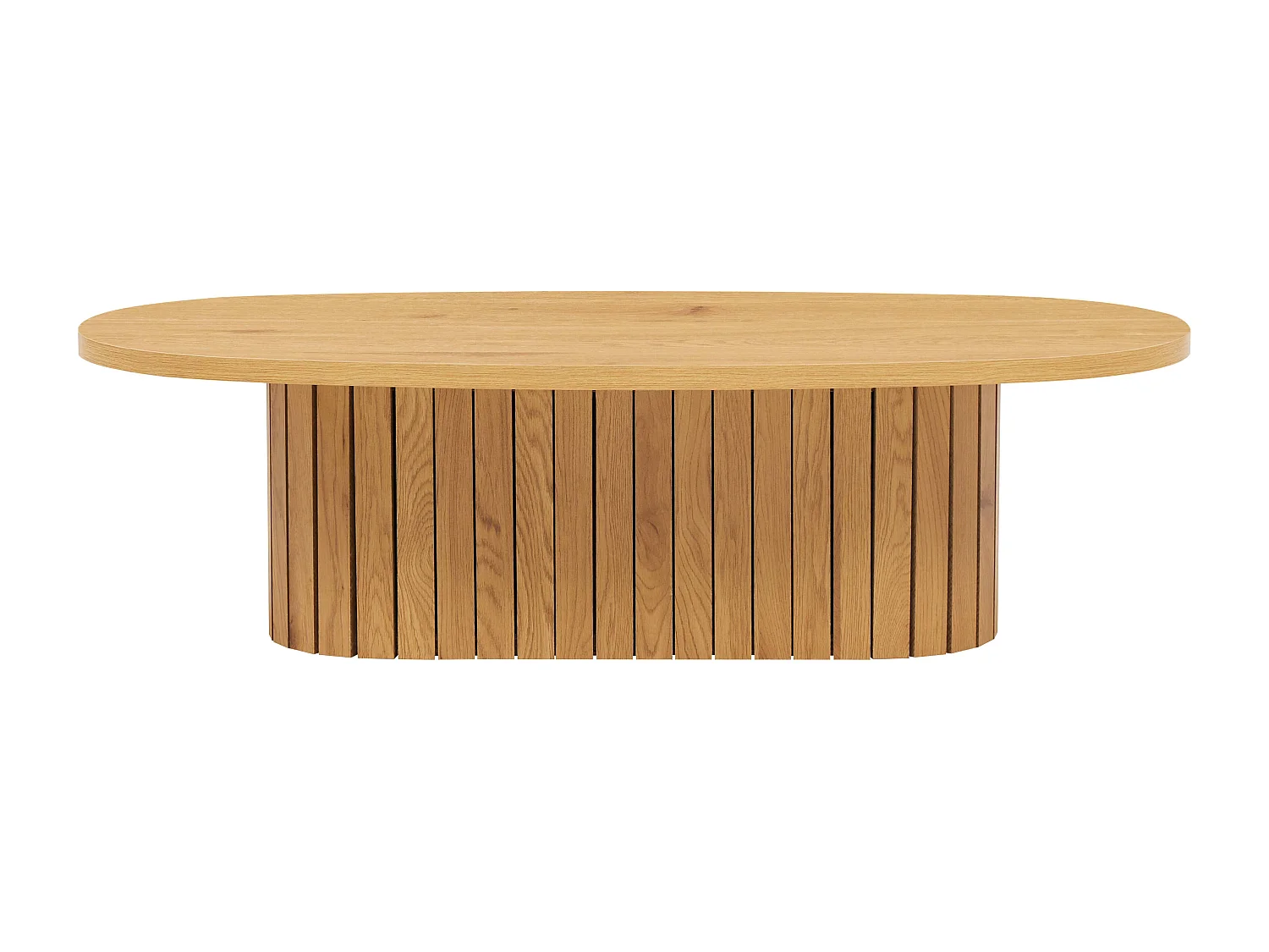 Table basse ovale en mélaminé bois