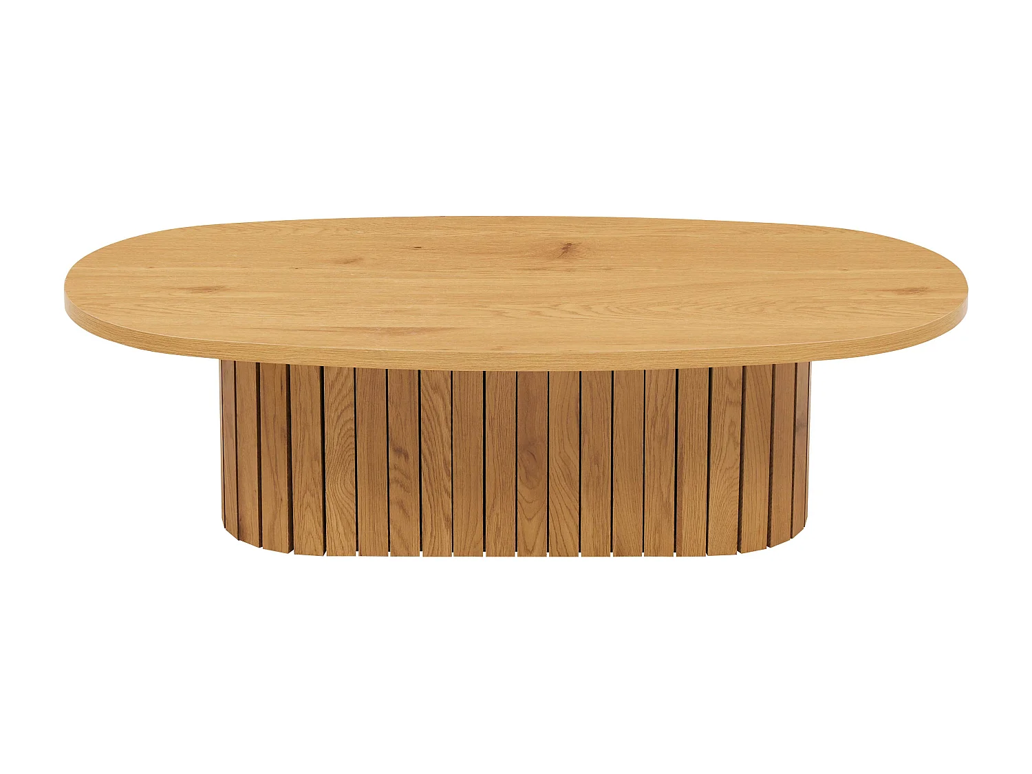 Table basse ovale en mélaminé bois