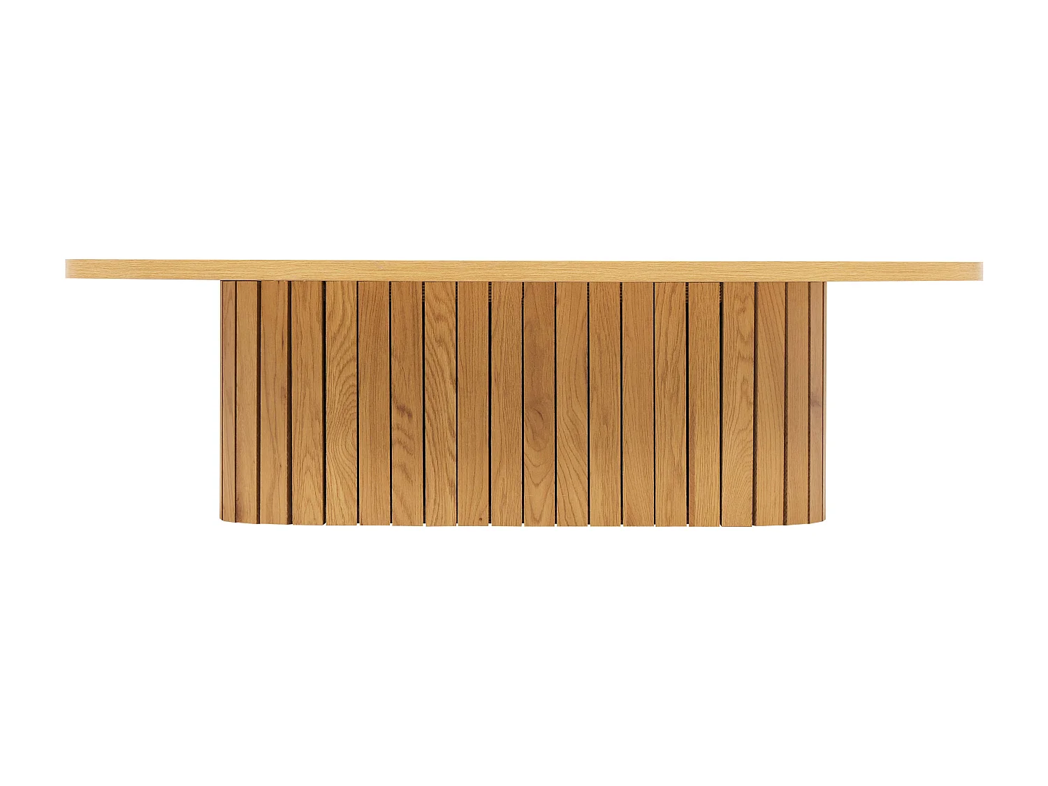 Table basse ovale en mélaminé bois