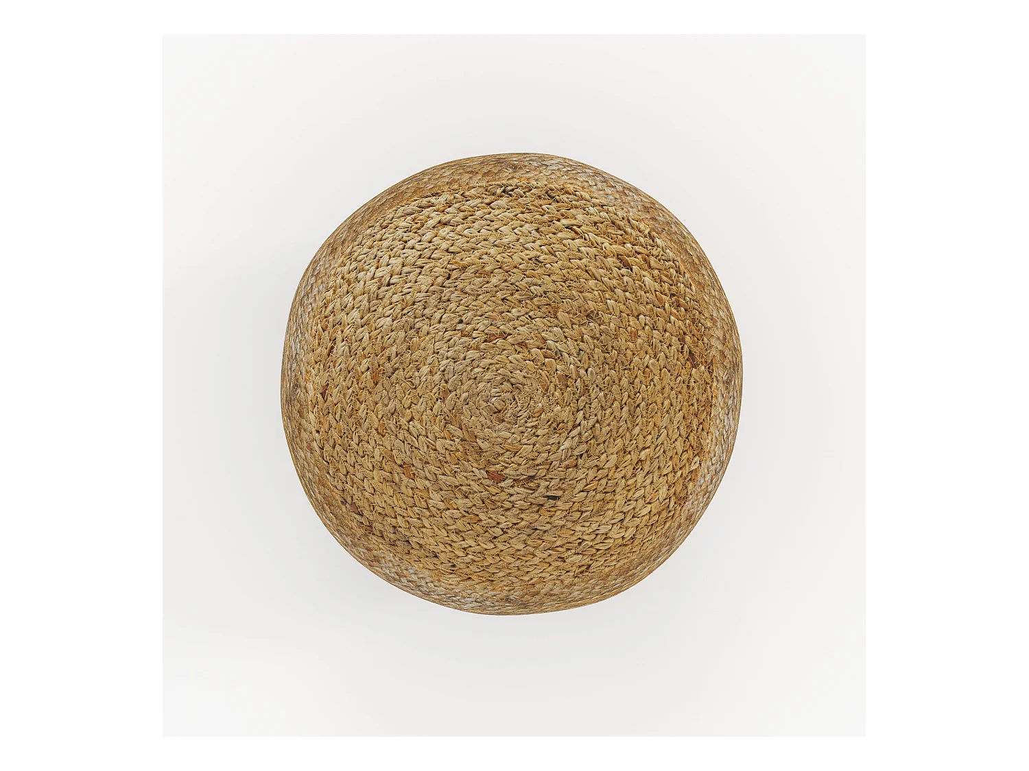 Pouf rotondo in juta, sottili righe bianche D40 cm - Billy