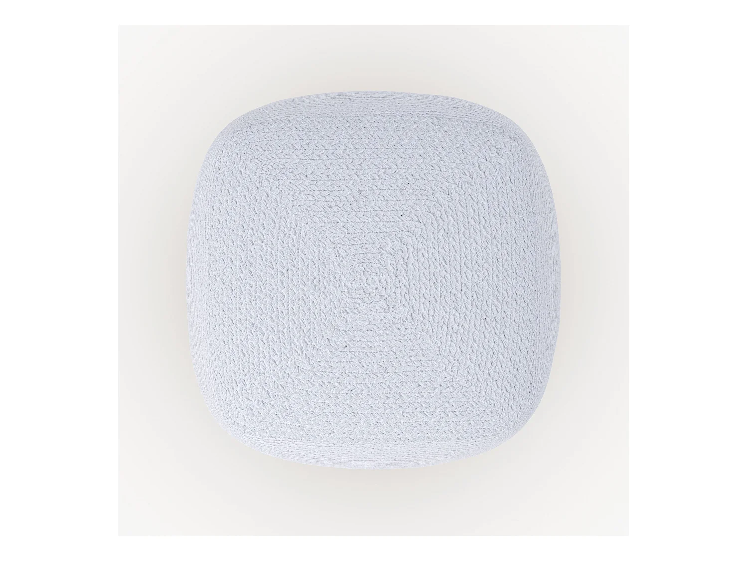 Puf de yute beige y blanco D40 cm - Billy