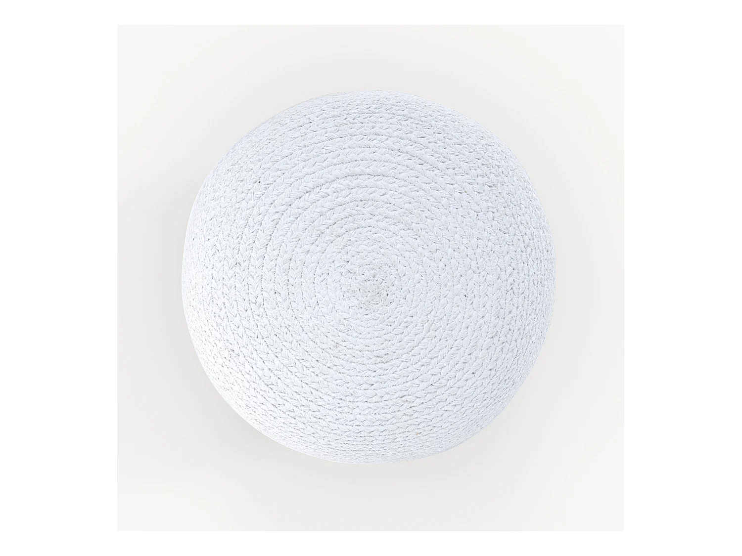 Puf redondo de yute, rayas blancas D40 cm - Billy