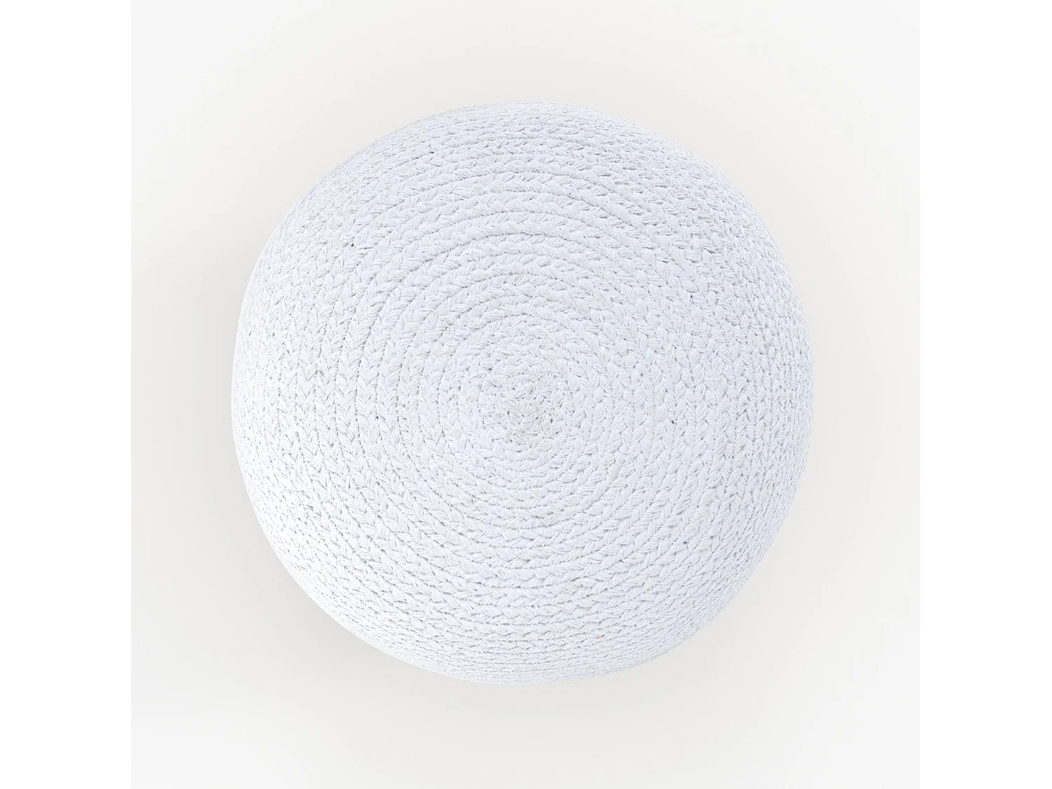 Pouf rond en jute, rayures blanches D40 cm - Billy