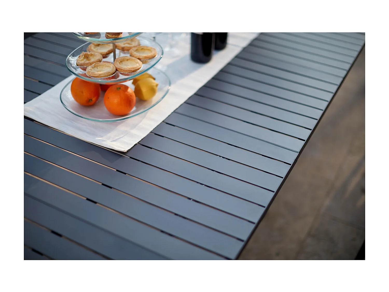 Console extensible aluminium 2-12pl + housse ALLOY