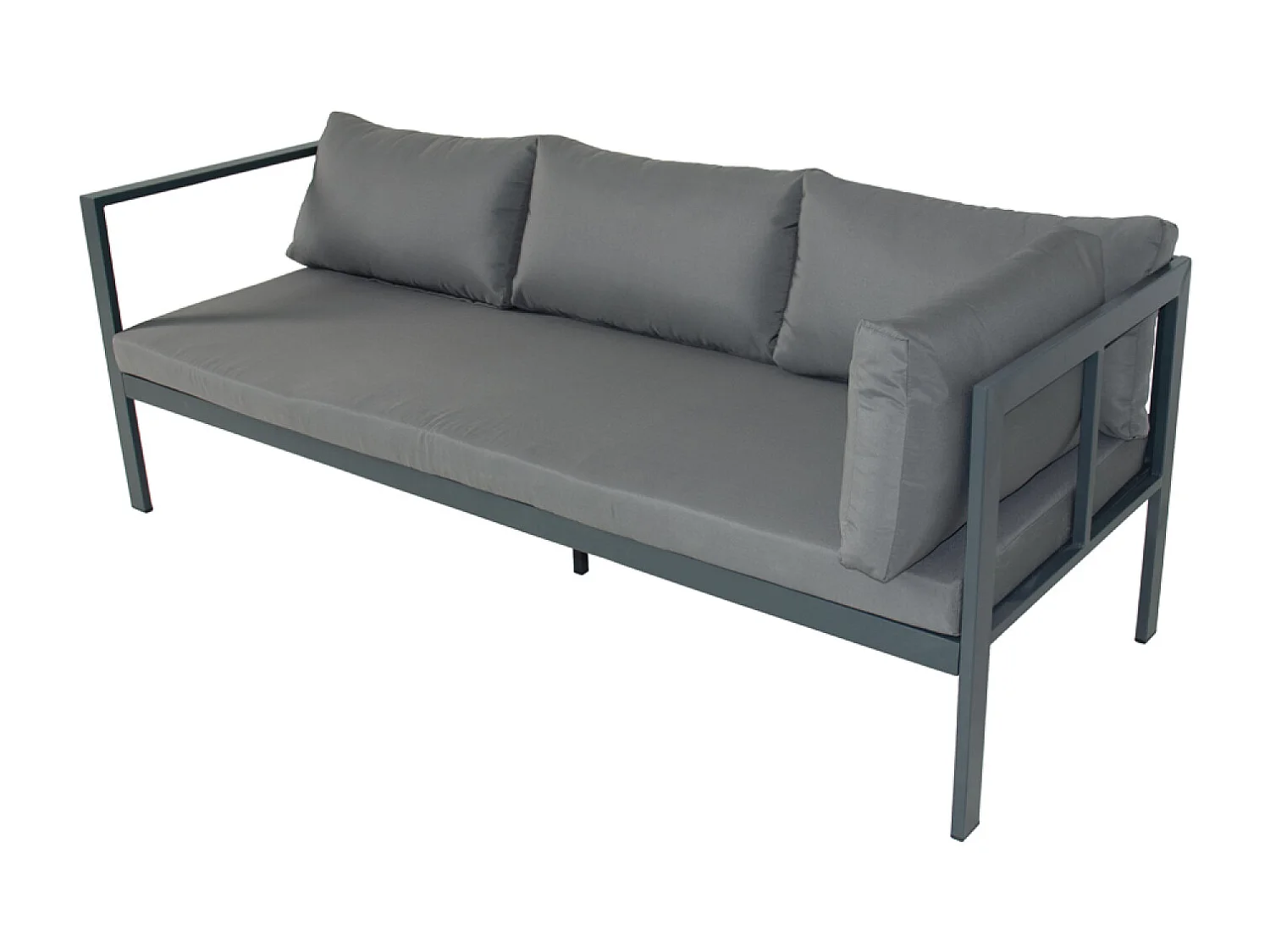 salon de jardin panoramique 8 places en résine tressée noir et gris MARBELLA