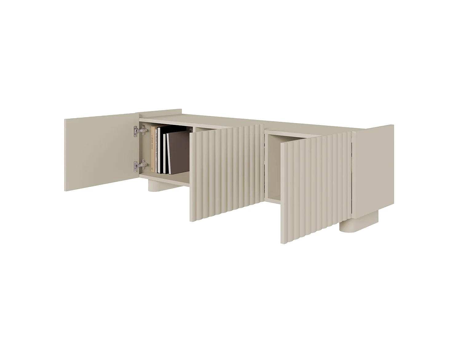 Meuble TV 3 portes - 144 cm - grège - FIORRA