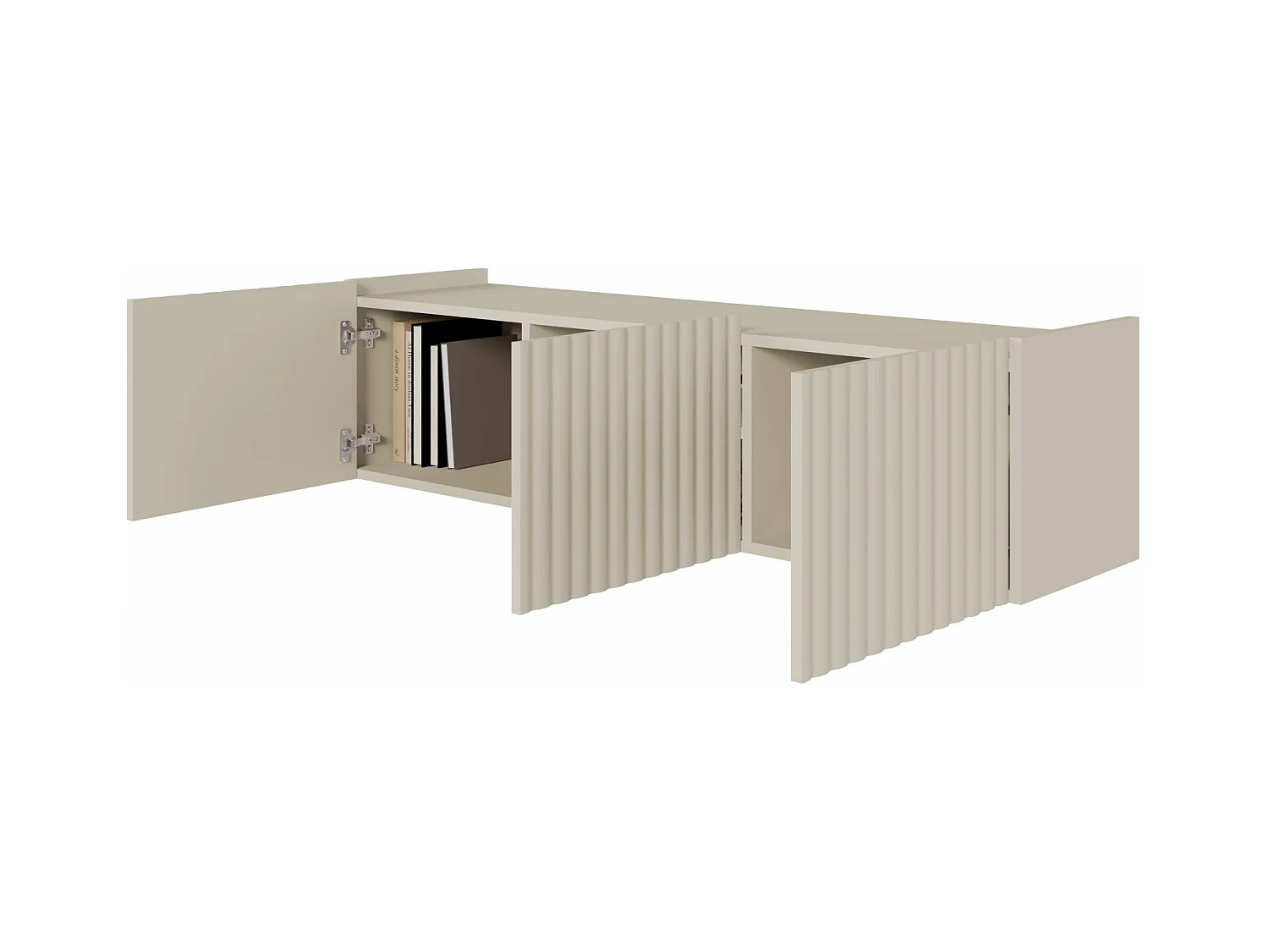 Meuble TV 3 portes suspendu - 144 cm - grège - FIORRA