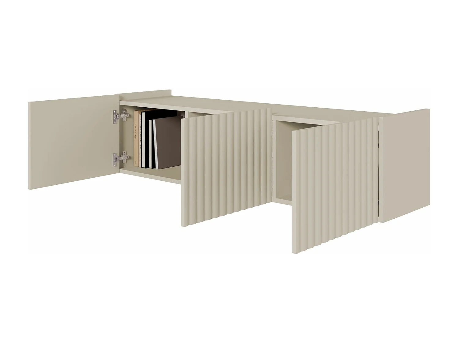 Meuble TV 3 portes suspendu - 144 cm - grège - FIORRA