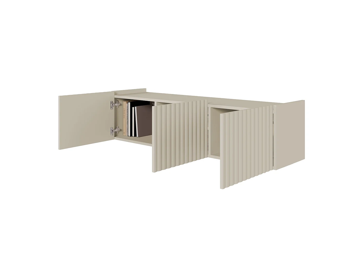 Meuble TV 3 portes suspendu - 144 cm - grège - FIORRA
