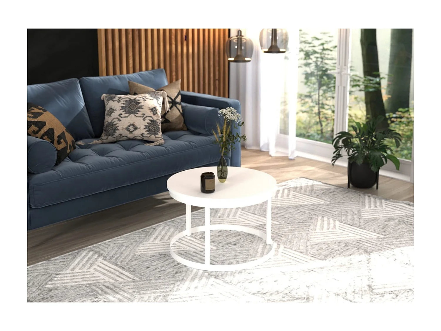 Tavolino da caffè Rini Lux/Metallo/Compensato/nero