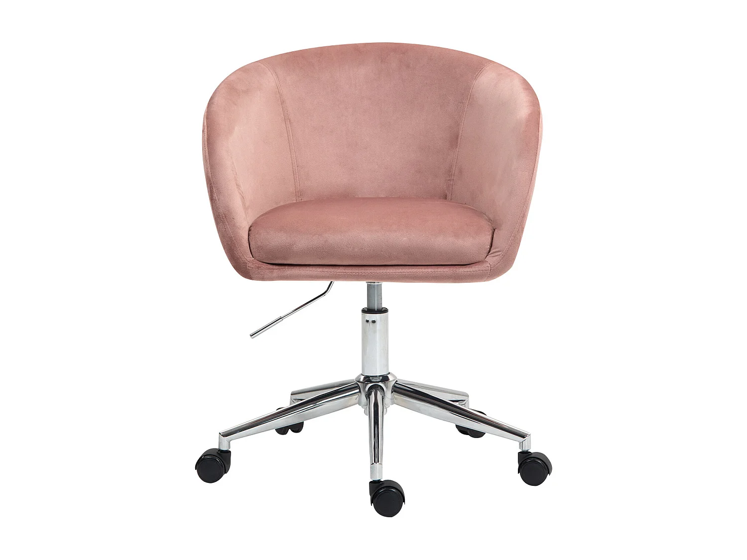 SVITA LOUISA chaise de bureau avec revêtement en velours rose, hauteur réglable