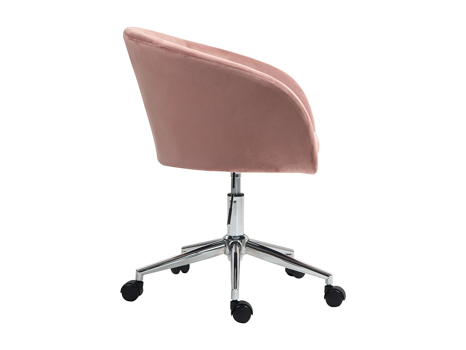 SVITA LOUISA chaise de bureau avec revêtement en velours rose, hauteur réglable