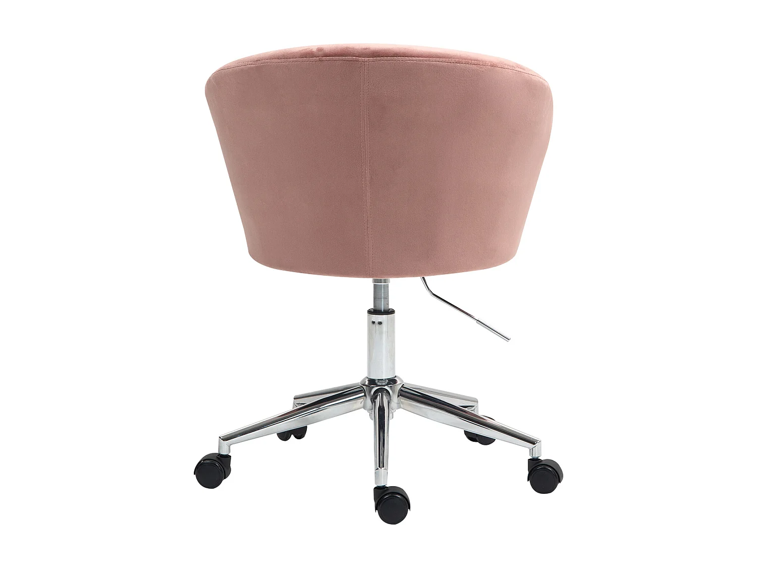 SVITA LOUISA chaise de bureau avec revêtement en velours rose, hauteur réglable