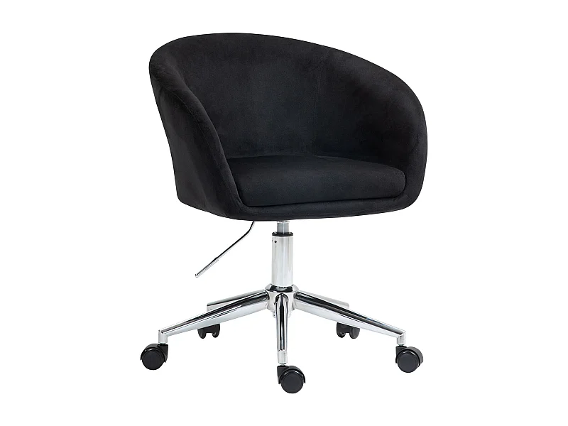 SVITA LOUISA chaise de bureau avec revêtement en velours noir, hauteur réglable