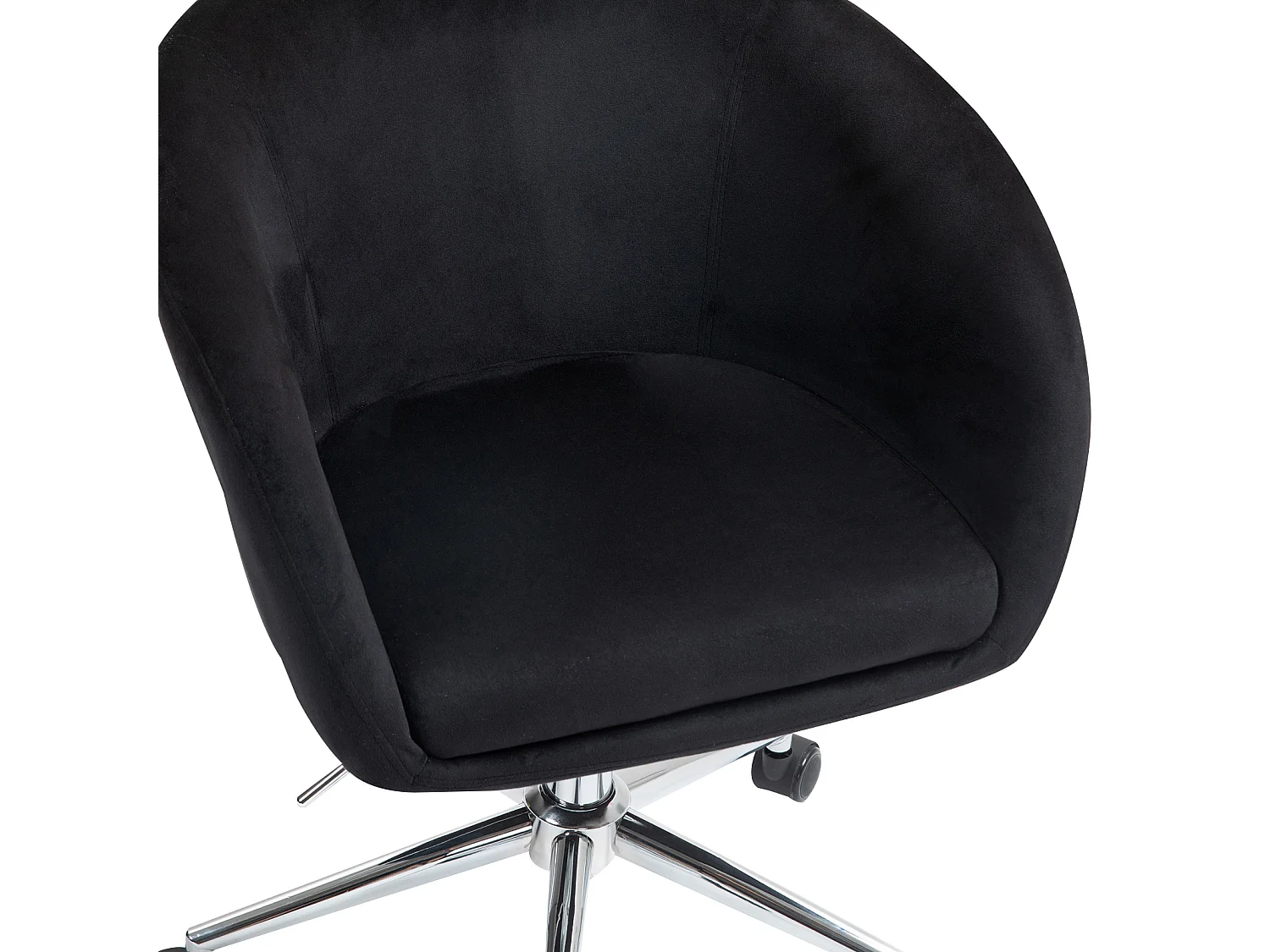 SVITA LOUISA chaise de bureau avec revêtement en velours noir, hauteur réglable