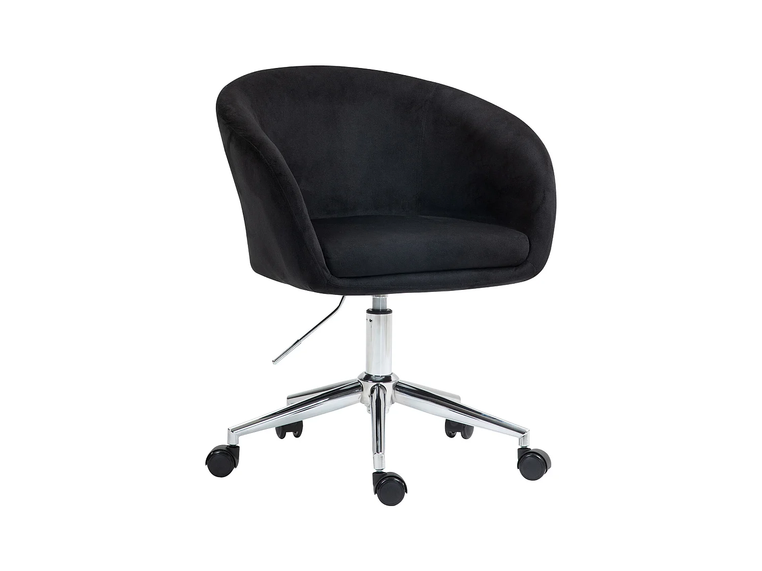 SVITA LOUISA chaise de bureau avec revêtement en velours noir, hauteur réglable