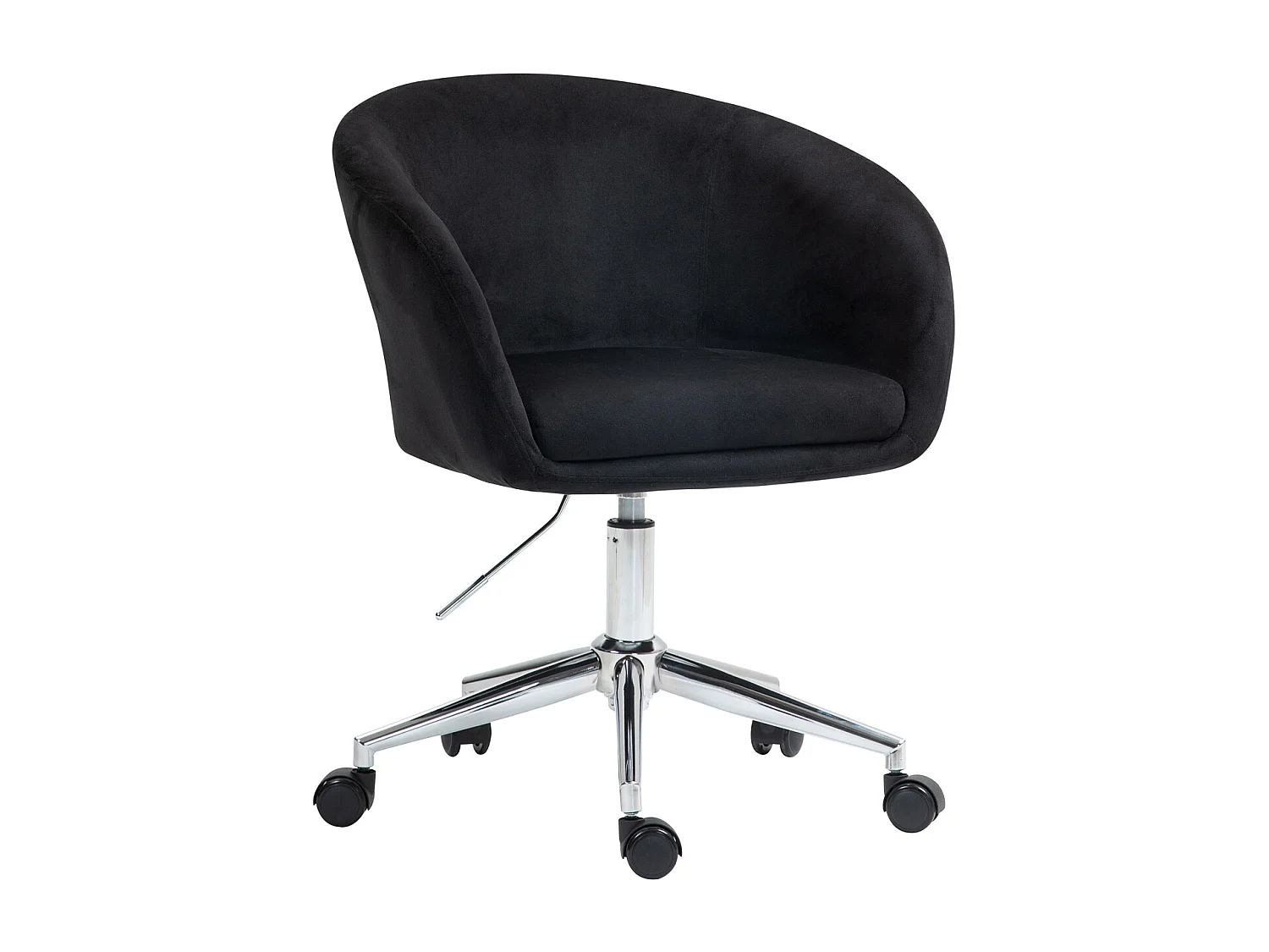 SVITA LOUISA chaise de bureau avec revêtement en velours noir, hauteur réglable