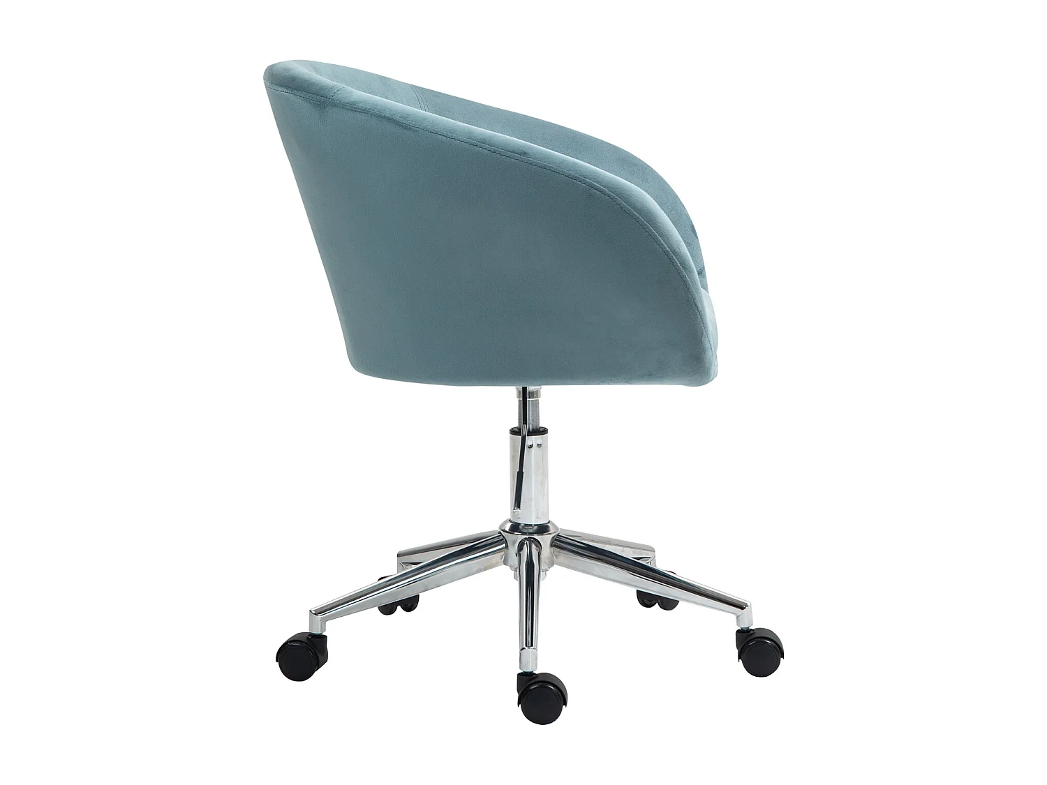 SVITA LOUISA chaise de bureau avec revêtement en velours bleu, hauteur réglable