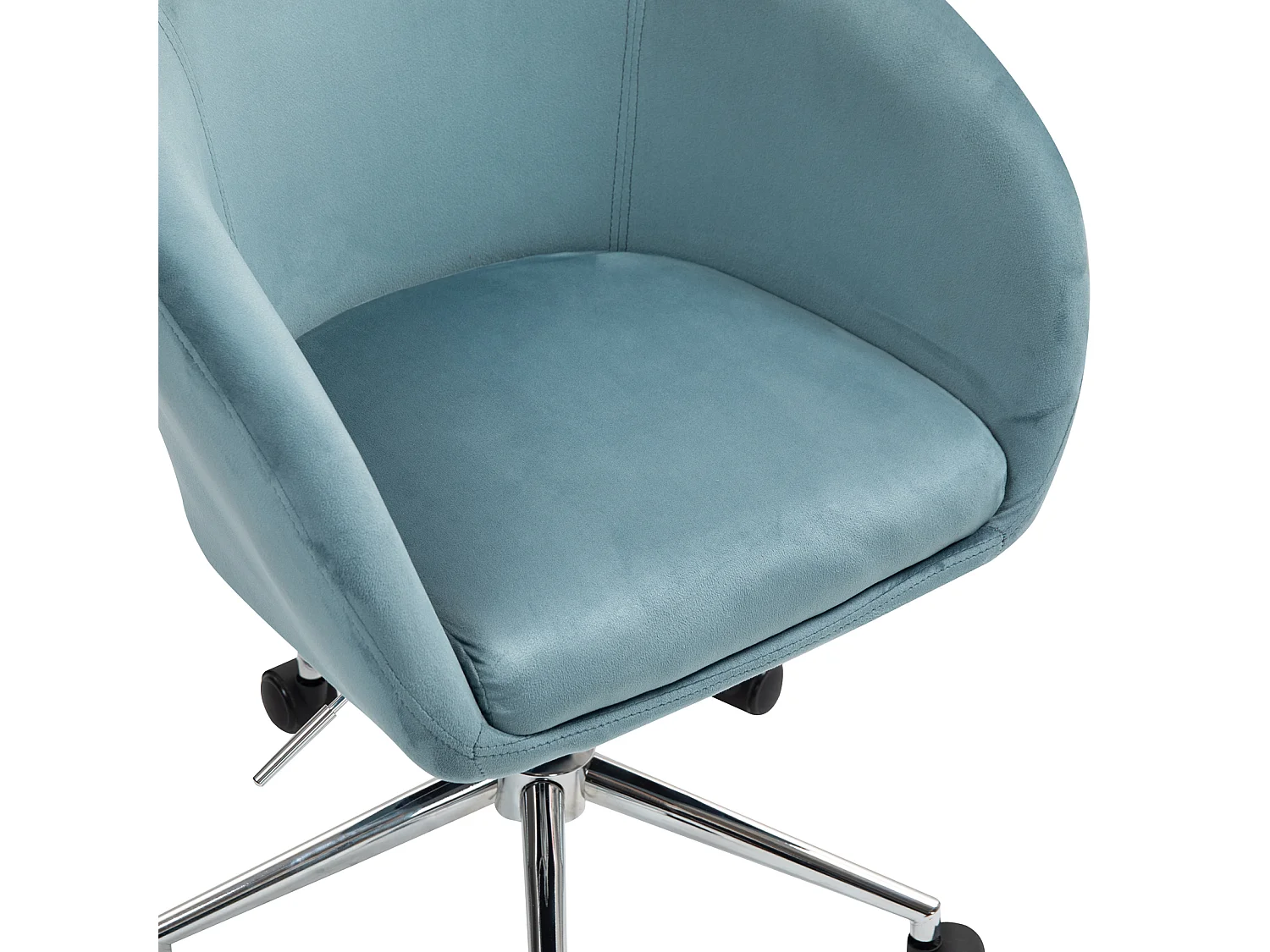 SVITA LOUISA chaise de bureau avec revêtement en velours bleu, hauteur réglable