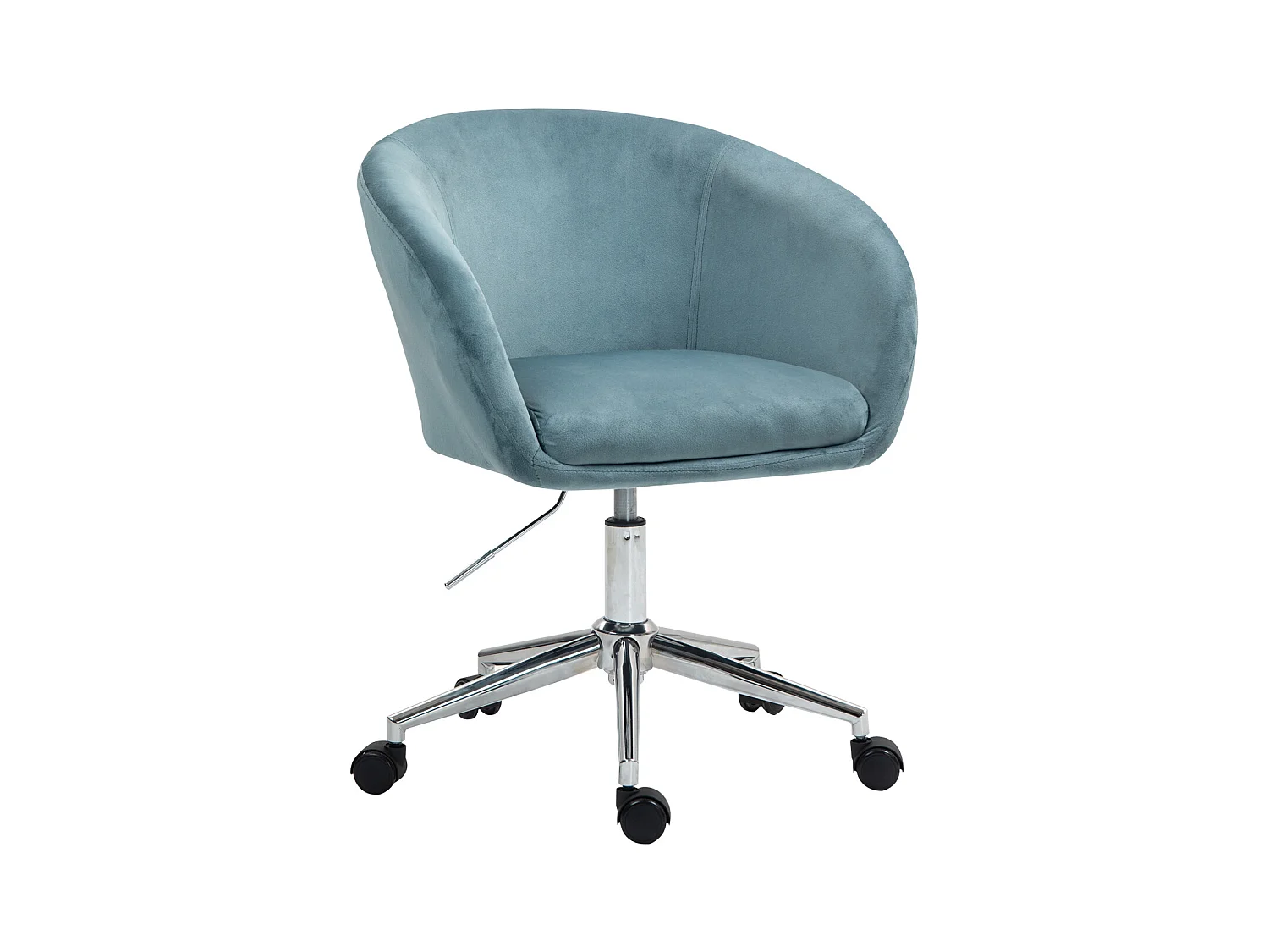 SVITA LOUISA chaise de bureau avec revêtement en velours bleu, hauteur réglable