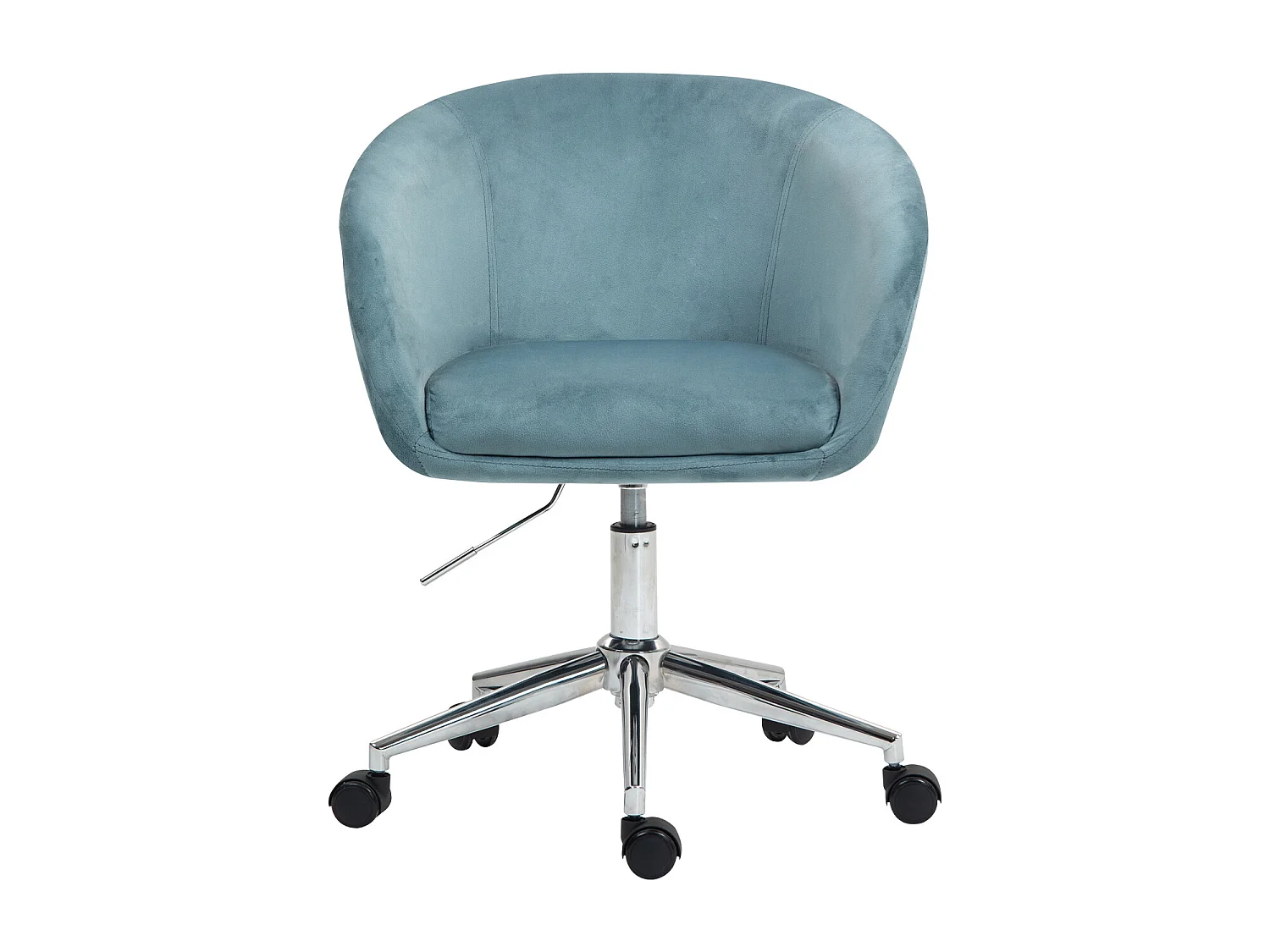 SVITA LOUISA chaise de bureau avec revêtement en velours bleu, hauteur réglable