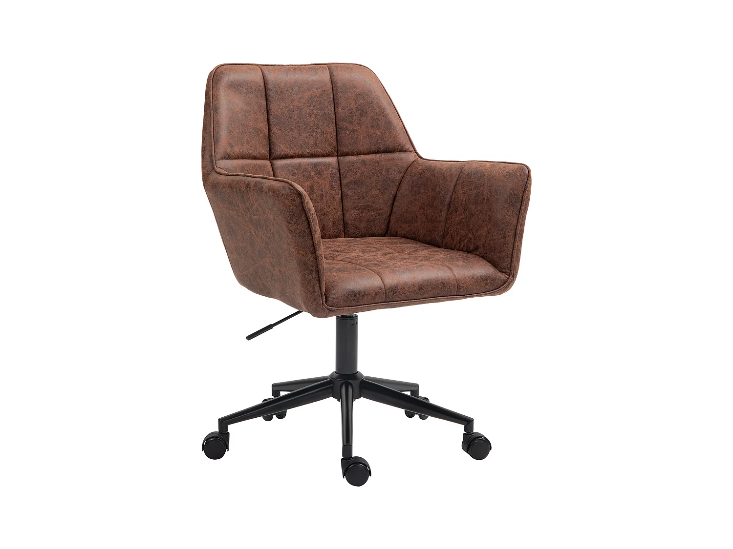 SVITA GREG chaise de bureau réglable en hauteur en cuir artificiel marron
