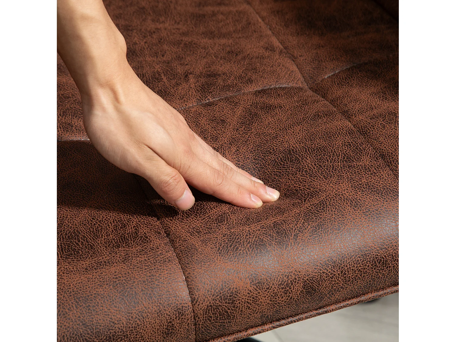 SVITA GREG chaise de bureau réglable en hauteur en cuir artificiel marron