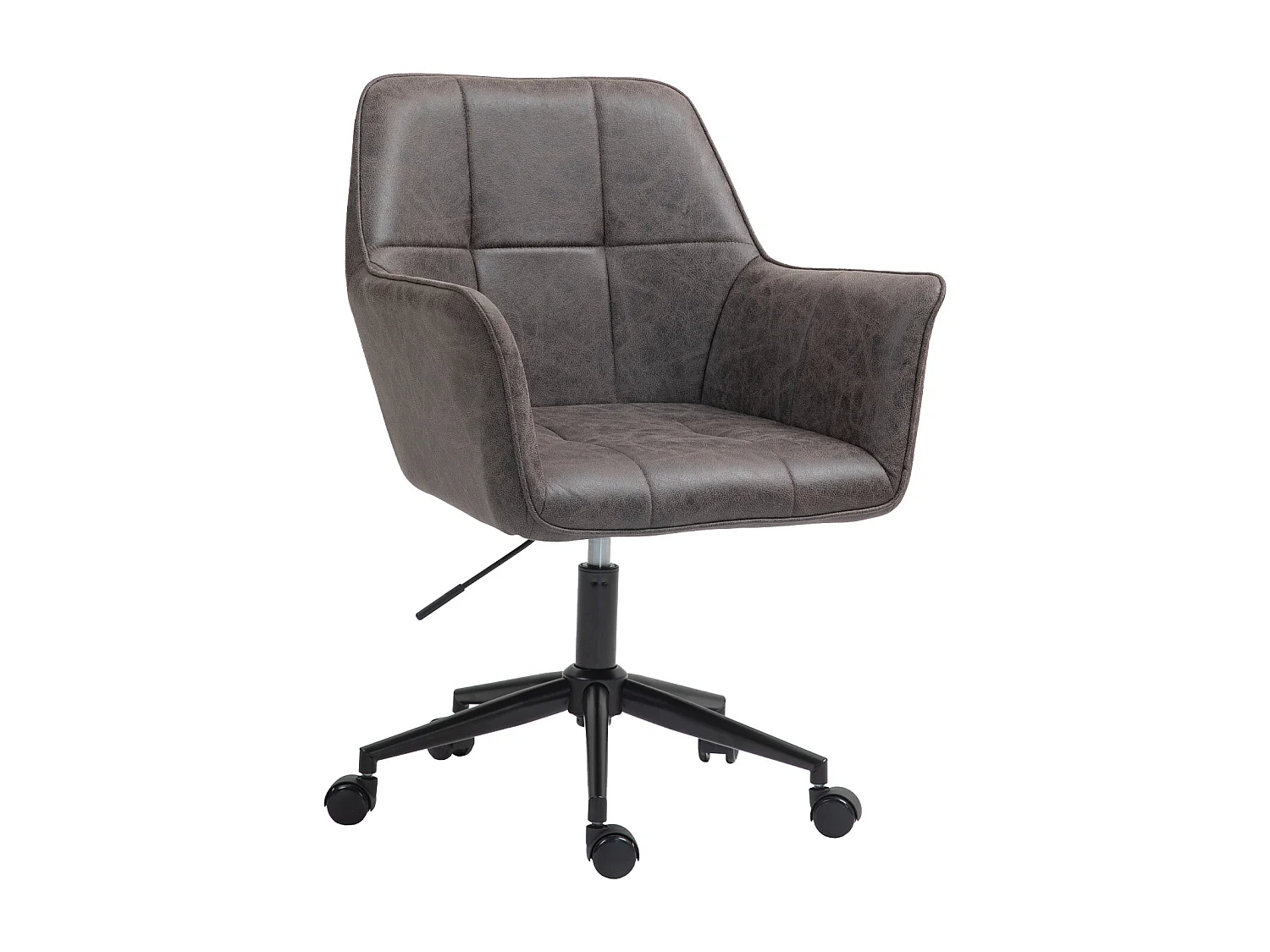 SVITA GREG chaise de bureau réglable en hauteur en cuir artificiel gris