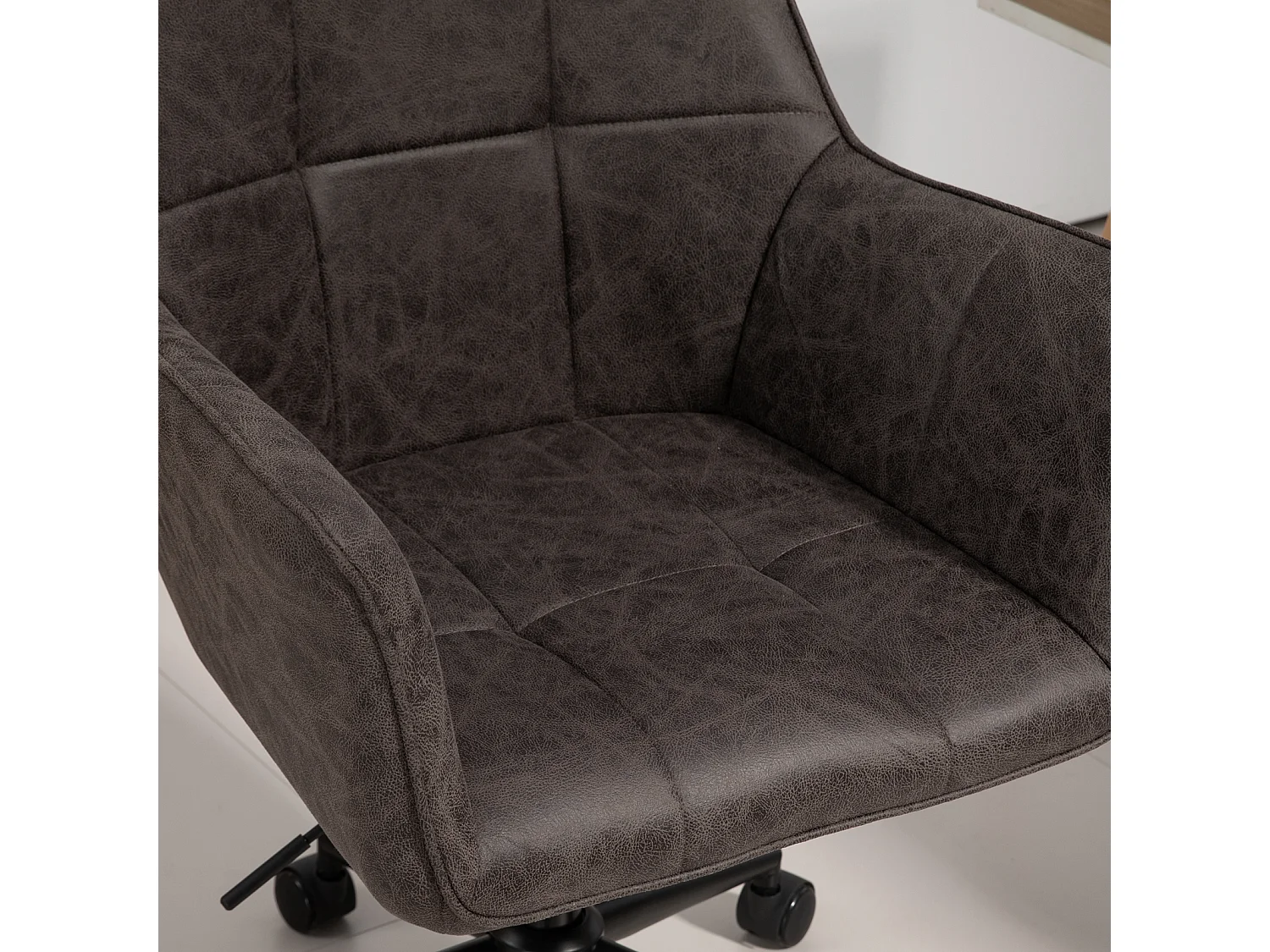 SVITA GREG chaise de bureau réglable en hauteur en cuir artificiel gris