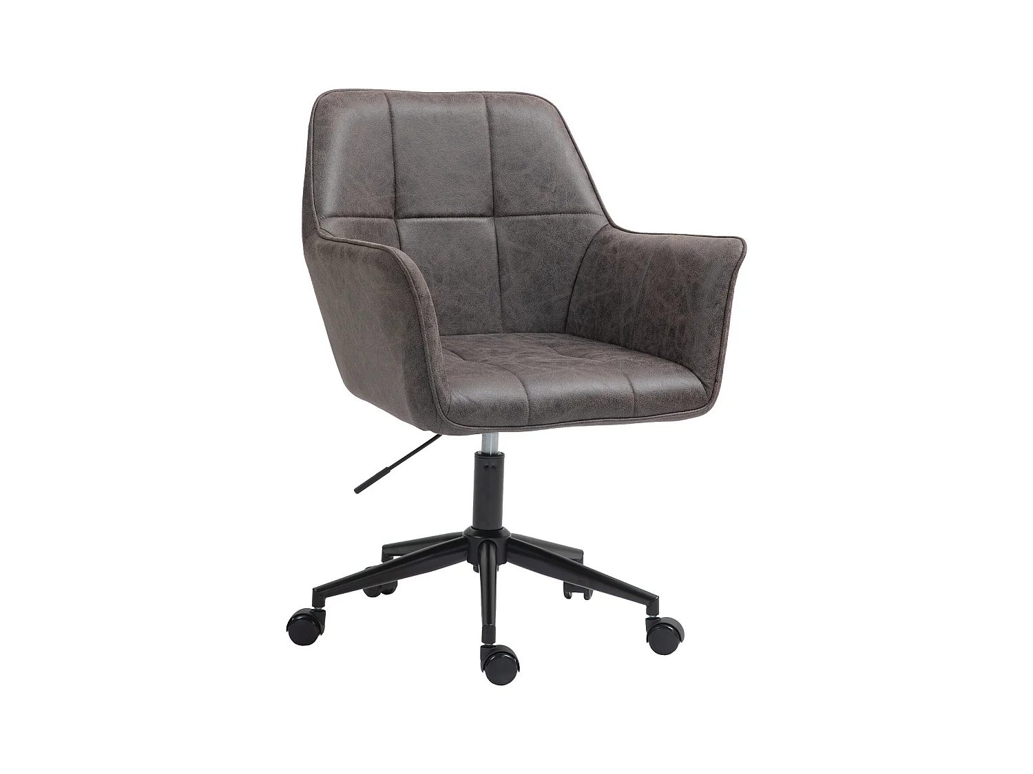 SVITA GREG chaise de bureau réglable en hauteur en cuir artificiel gris