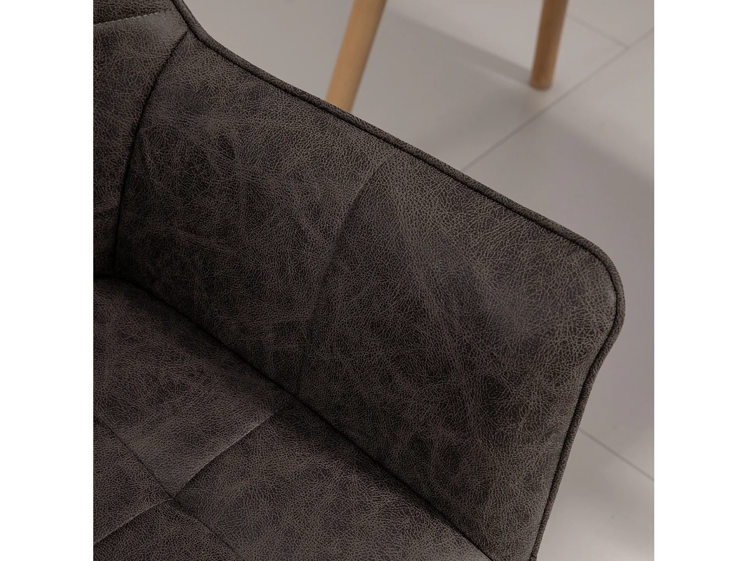 SVITA GREG chaise de bureau réglable en hauteur en cuir artificiel gris