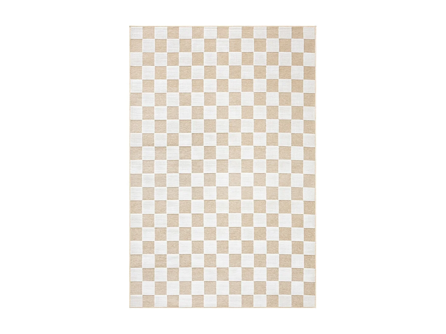 Tapis d'extérieur - 114x170cm - Beige - Réversible - 100% polypropylène - 1350gr / m² - RIO